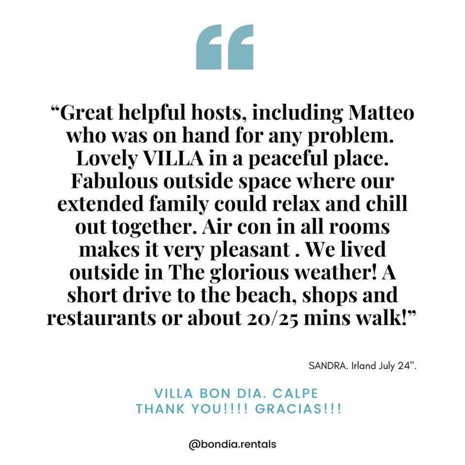 Villa Bon Dia Calpe Esterno foto